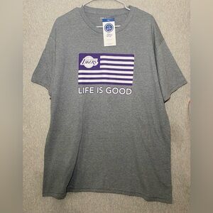 Los Angeles Lakers NBA Life Is Good T-Shirt Flag Heather size XL